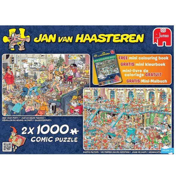 Puzzle 2 x 1000 pièces :  Jan Van Haasteren, Bonnes Vacances - Diset-19024