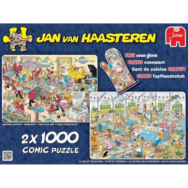 Puzzles 2 x 1000 pièces - Jan Van Haasteren : Fruits de mer et le tournoi des confiseurs - Diset-19003