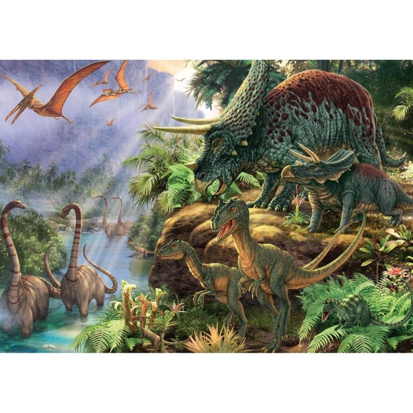 Puzzle 1000 pièces : La vallée des dinosaures - Diset-18378