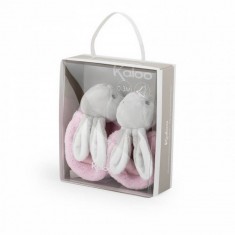 Kaloo Plume : Chaussons lapinou rose