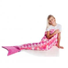 Child's pink mermaid tail blanket