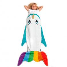 Rainbow narwhal tail blanket