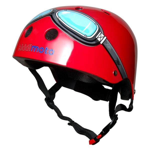 Casque de Vélo : Red Goggle (Taille M) - Kiddimoto-KMH006M