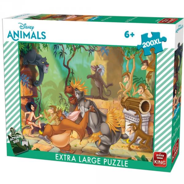 200 XL pieces puzzle: Disney Animals : The jungle Book - King-55912