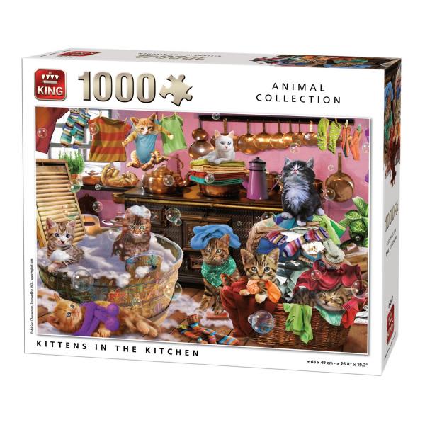 Puzzle 1000 pièces : Chats - King-58158