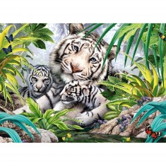Puzzle de 1000 piezas: tigres blancos