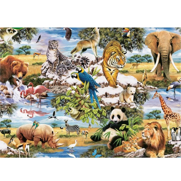 1000 pieces puzzle: wild animals - King-58062