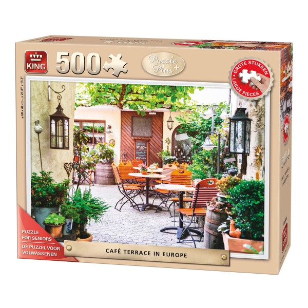 Puzzle de 500 piezas: Terraza de café en Europa - King-58098