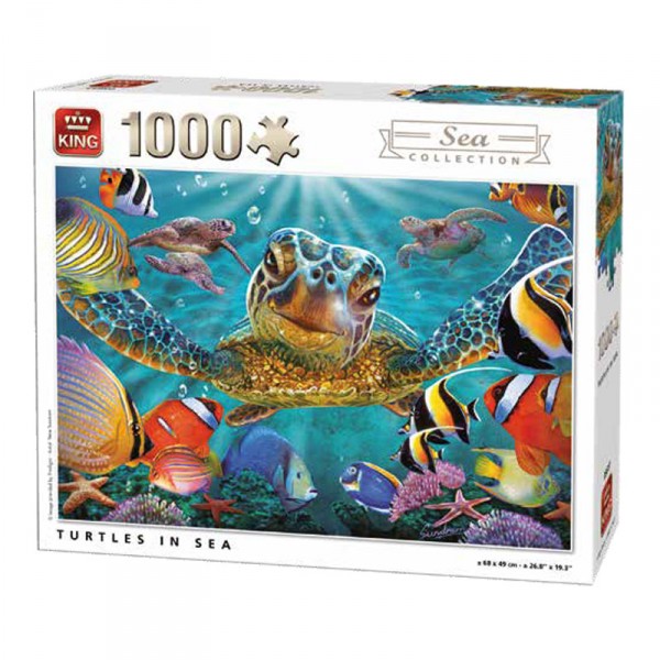 1000 pieces puzzle: sea turtle - King-58174