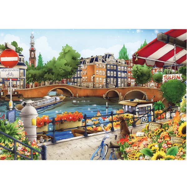 1000 pieces puzzle: Amsterdam - King-58192