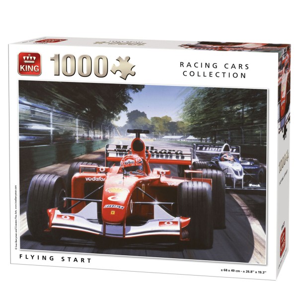 Puzzle de 1000 piezas Colección Racing Cars: carrera de Fórmula 1 - King-58264