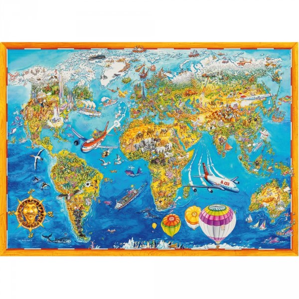 Puzzle 1000 pièces : Carte du monde - King-58405