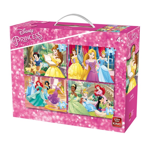 Puzzles de 12 à 24 pièces : 4 puzzles : Princesses Disney - King-58595OLD