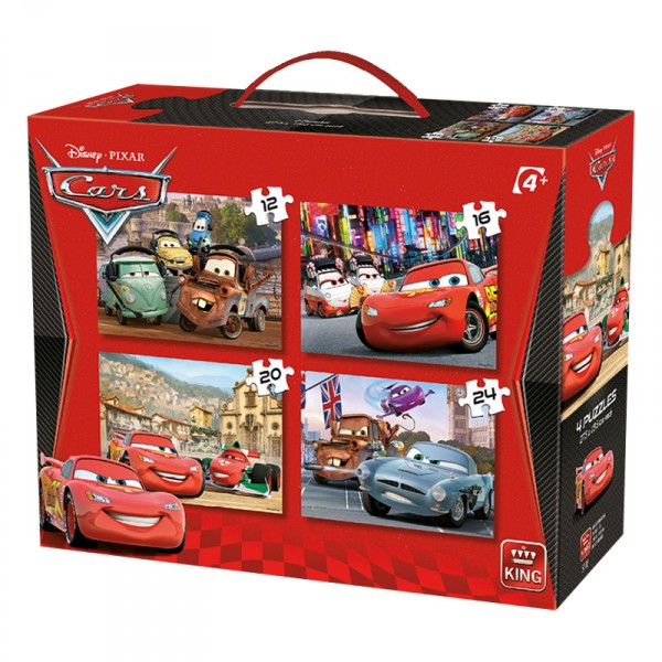 Puzzles from 12 to 24 pieces: 4 Cars 2 puzzles - King-58597