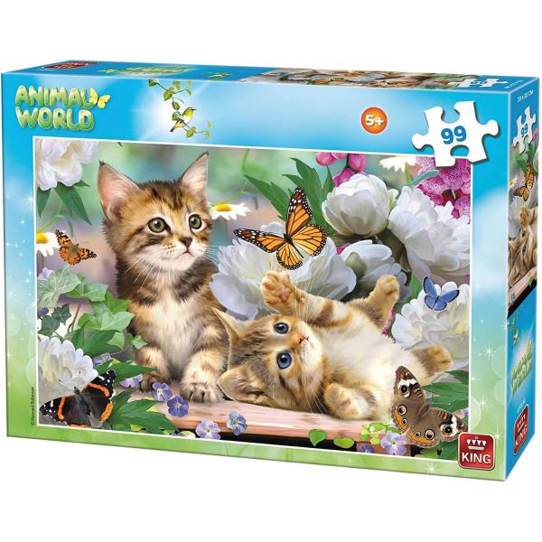 Puzzle de 99 piezas: mundo animal: gatitos - King-55834