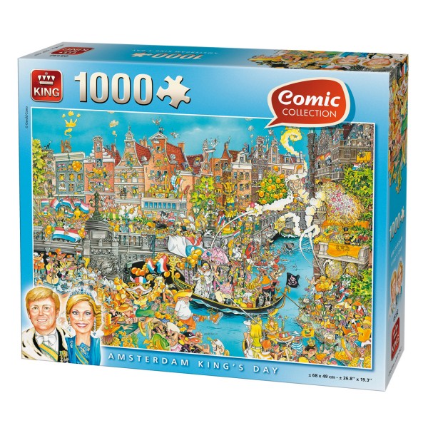 Puzzle de 1000 piezas: Día del Rey en Amsterdam - King-100236