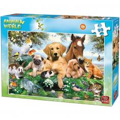 Puzzle 99 pièces : Le monde des animaux : Animaux de la ferme