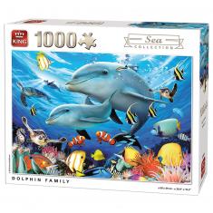 Puzzle 1000 pièces : Sea Collection : Famille de dauphins