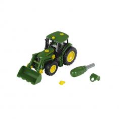 Tractor John Deere con cargador frontal y contrapeso de equilibrio.
