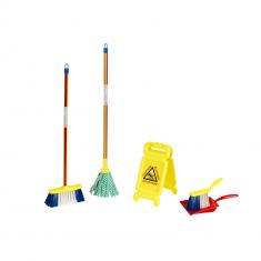 Set de limpieza con cartel “Riesgo de resbalón”