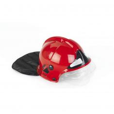 Firefighter helmet with red visor