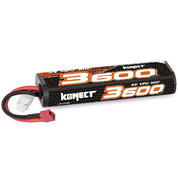 Konect Lipo 3600mah 7.4V 30C 2S1P 26.6Wh (Stick Pack Dean) - KN-LP2S3600