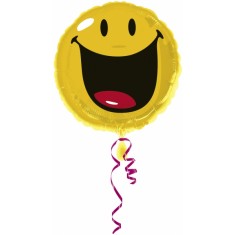 1 runder Smiley-Mylar-Ballon