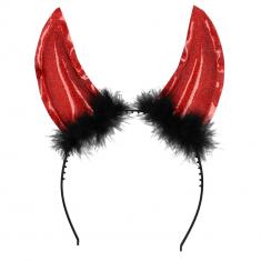 Glitzerndes Teufels-Stirnband – Accessoire