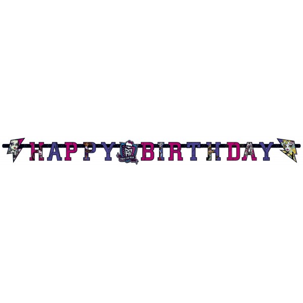 1 Happy Birthday-Briefbanner – Monster High™ - 552518