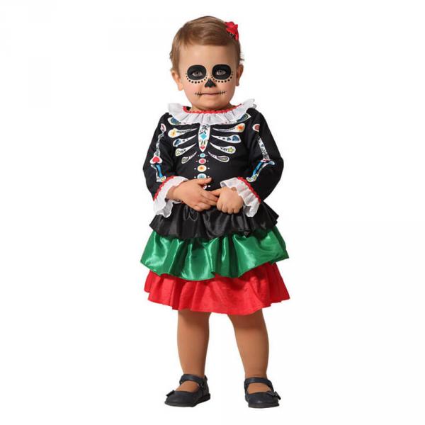 Mexikanisches Skelett-Kostüm – Baby-Mädchen - 65781-Parent