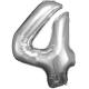 Miniature Aluminiumballon 86 cm: Nummer 4 – Silber