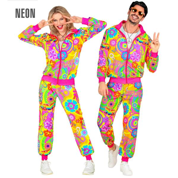 Groovy Love Neon-Hippie-Kostüm – Erwachsene - 45092-Parent