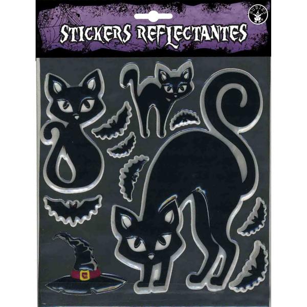 Reflektierende Halloween-Aufkleber – Katzen - S4341-Chat