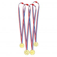 Set mit 4 Medaillen – Trikolore – Durchmesser 3,5 cm