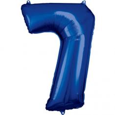 Aluminiumballon 86 cm: Nummer 7 – Blau