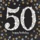Miniature Servietten: 50 Happy Birthday x 16