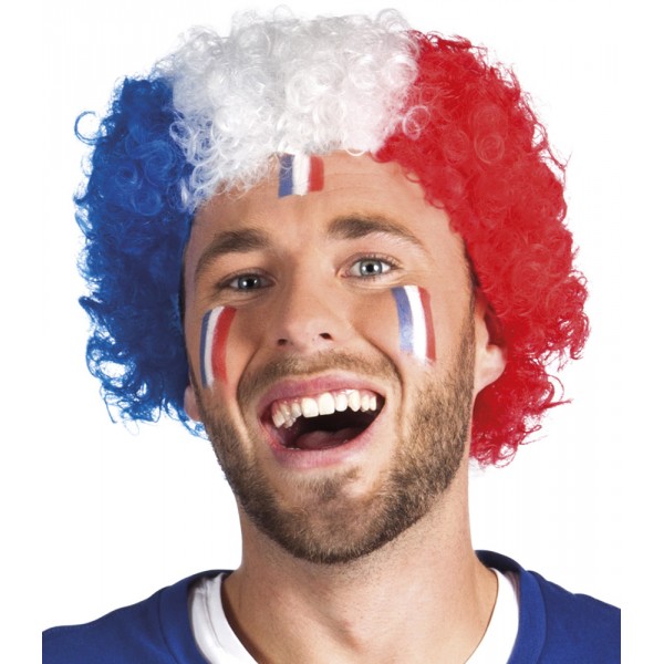 Afro-Supporter-Frankreich-Perücke - 62045