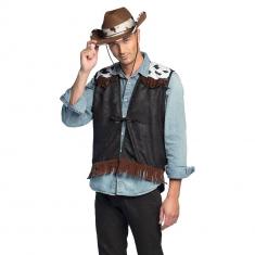 Schwarze Westernweste – Herren