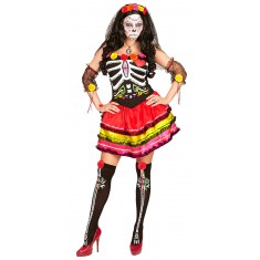 Kostüm – Kurzes Kleid und Accessoires – Dia De Los Muertos