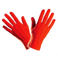 Paar kurze rote Handschuhe