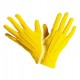 Miniature Paar kurze gelbe Handschuhe