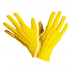 Paar kurze gelbe Handschuhe