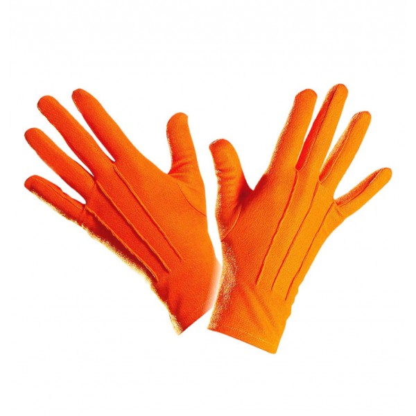 Paar kurze orangefarbene Handschuhe - 1463O-Parent