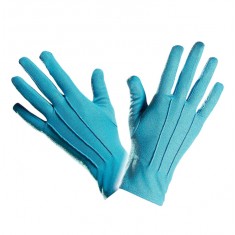 Paar kurze türkisfarbene Handschuhe