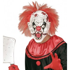 Killerclown-Maske mit Haaren