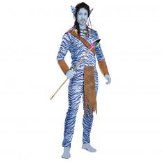 Dschungelkrieger-Kostüm – Blau – Herren