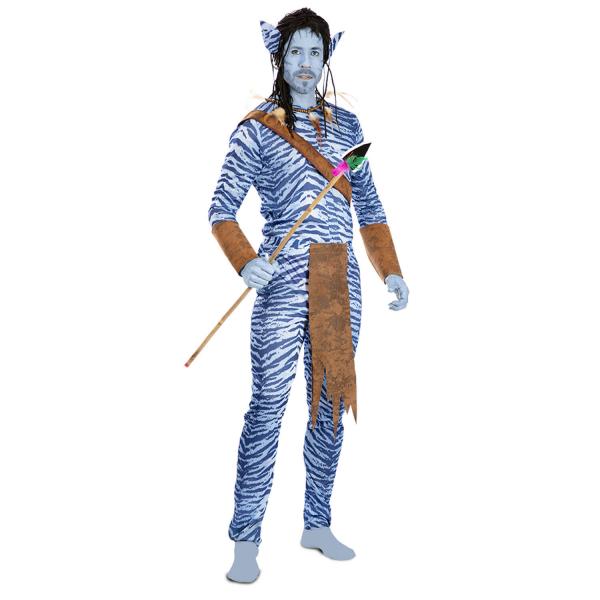 Dschungelkrieger-Kostüm – Blau – Herren - 706054-Parent