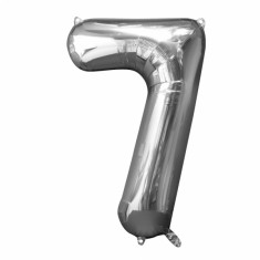 Silberner Mylar-Ballon Nummer 7