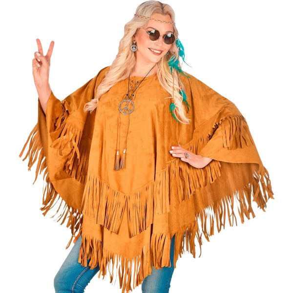 Wildlederponcho - Hippie - Frau - 09829-Parent