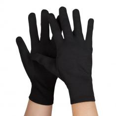 Paar kurze schwarze Handschuhe